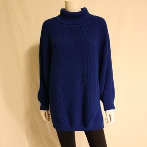 Women's Blue Turtleneck Sweater